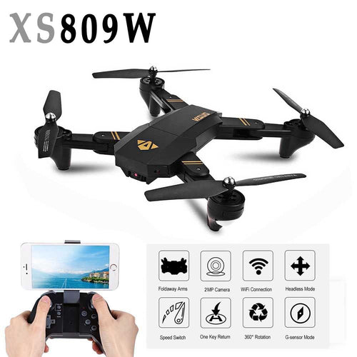 RC toy Drone with Camera Mini Drone XS809W Foldable RC Selfie Drone Wifi Real Time FPV 2MP 120 FOV Helicopter drop shipping